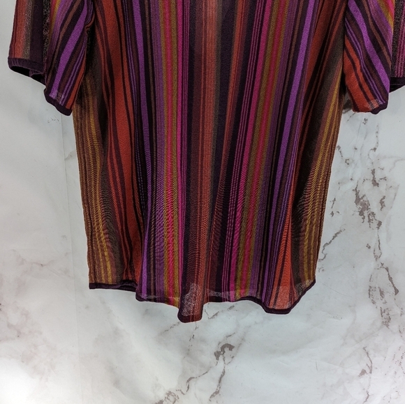 Soft Surroundings Top Women 2X Pink Striped Wrap Tie Cardigan Bella Donna - Picture 7 of 12